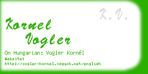 kornel vogler business card